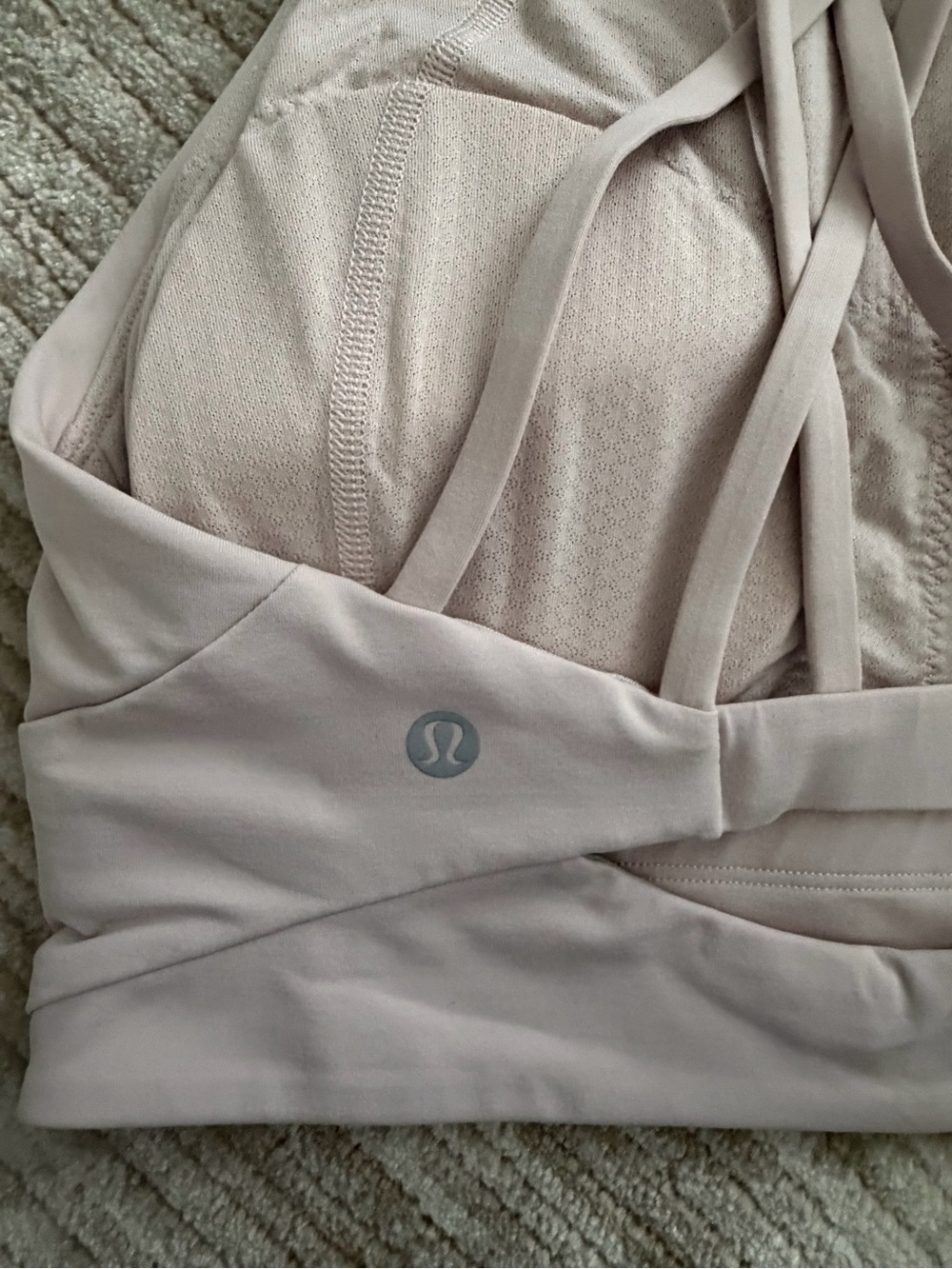 lululemon athletica High-Neck Sports Bra in Pale Pink - Picture 3 of 3
